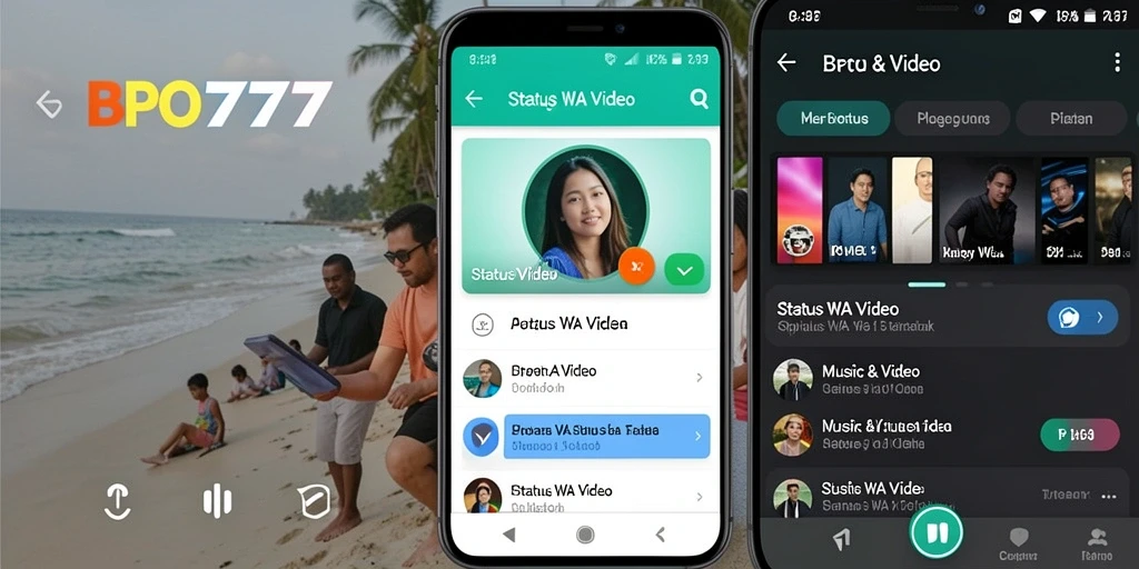 Antarmuka pengguna BPO777 untuk membuat status WA Video.
