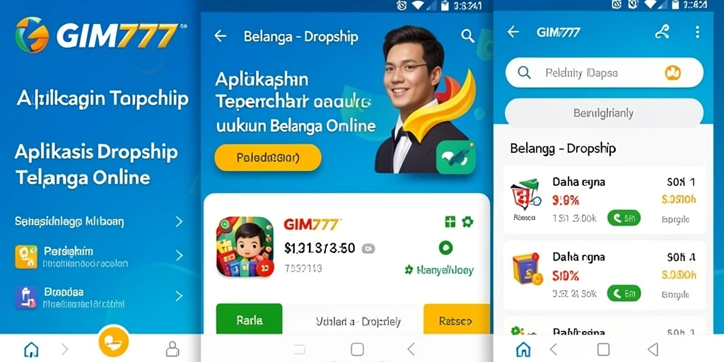 Antarmuka aplikasi GIM777 yang memudahkan pengguna dropship.