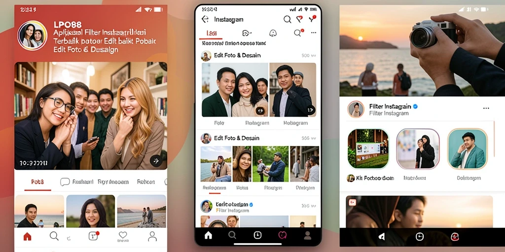 Antarmuka LPO88 yang user-friendly dengan berbagai filter Instagram.