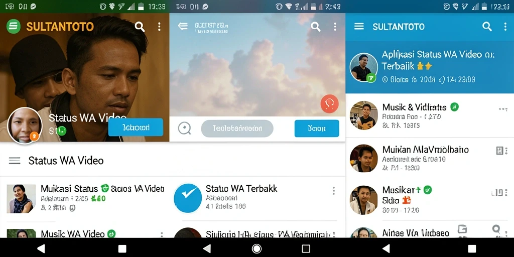 Tampilan antarmuka SULTANTOTO dengan koleksi video Status WA.